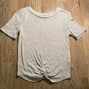 Aeropostale Grey Knit Tie Front Top (Open to Offers)